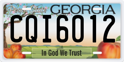 GA license plate CQI6012