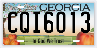 GA license plate CQI6013