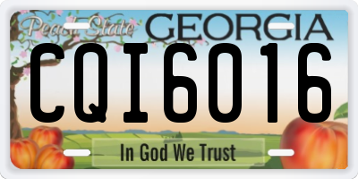 GA license plate CQI6016