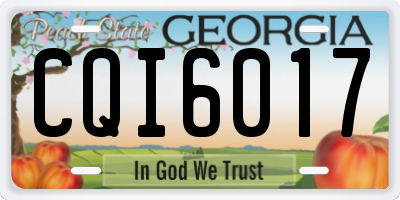GA license plate CQI6017