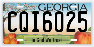 GA license plate CQI6025