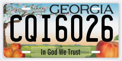 GA license plate CQI6026