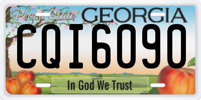 GA license plate CQI6090