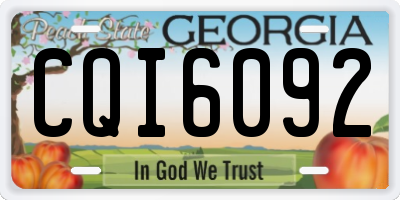 GA license plate CQI6092