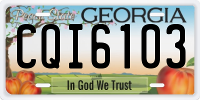 GA license plate CQI6103