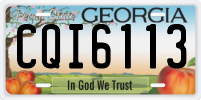 GA license plate CQI6113