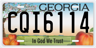 GA license plate CQI6114