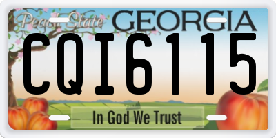 GA license plate CQI6115