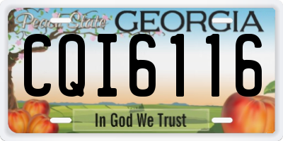 GA license plate CQI6116