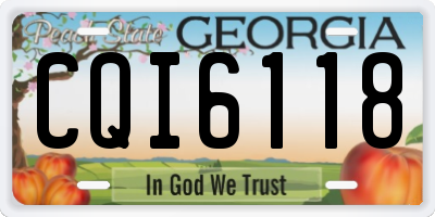 GA license plate CQI6118