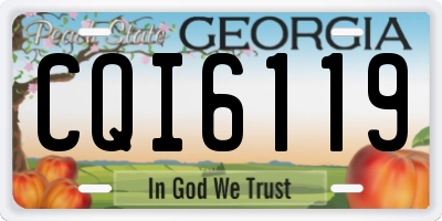 GA license plate CQI6119