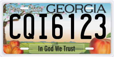 GA license plate CQI6123