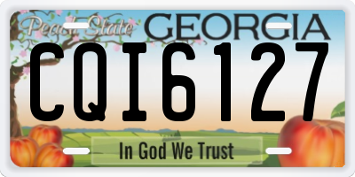 GA license plate CQI6127