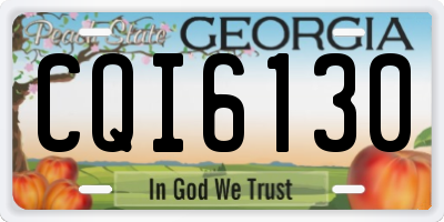GA license plate CQI6130