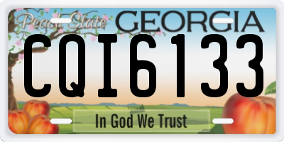 GA license plate CQI6133