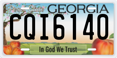 GA license plate CQI6140