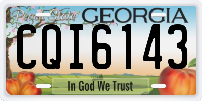 GA license plate CQI6143