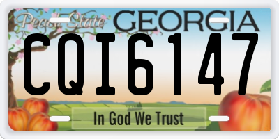 GA license plate CQI6147