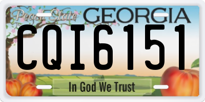 GA license plate CQI6151