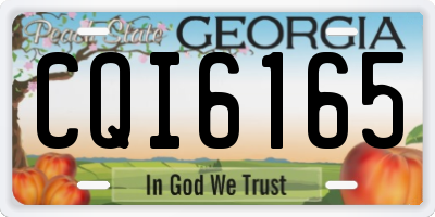 GA license plate CQI6165
