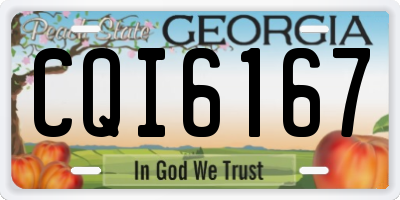 GA license plate CQI6167