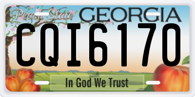 GA license plate CQI6170