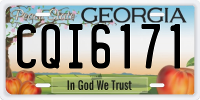 GA license plate CQI6171