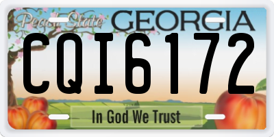 GA license plate CQI6172