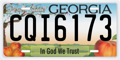 GA license plate CQI6173