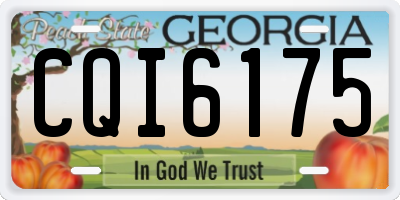 GA license plate CQI6175