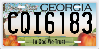 GA license plate CQI6183