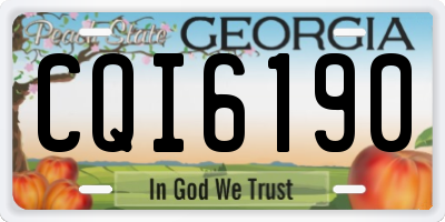 GA license plate CQI6190