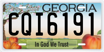 GA license plate CQI6191