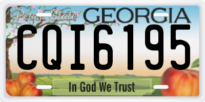 GA license plate CQI6195