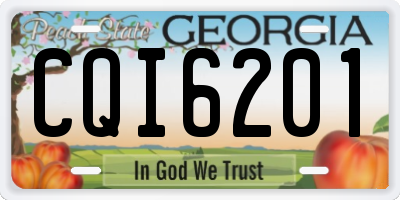 GA license plate CQI6201