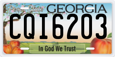 GA license plate CQI6203