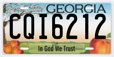 GA license plate CQI6212