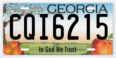 GA license plate CQI6215