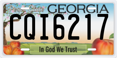 GA license plate CQI6217