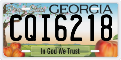 GA license plate CQI6218