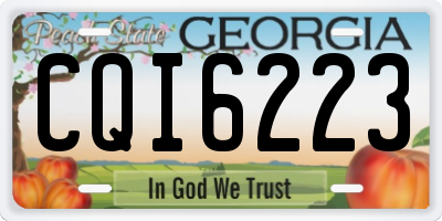 GA license plate CQI6223