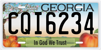 GA license plate CQI6234