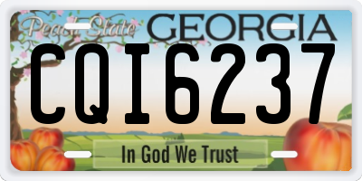 GA license plate CQI6237