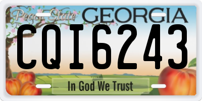 GA license plate CQI6243