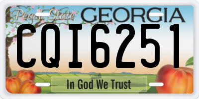 GA license plate CQI6251