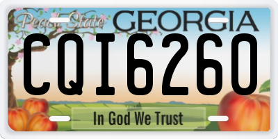 GA license plate CQI6260