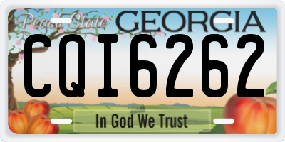 GA license plate CQI6262