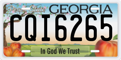 GA license plate CQI6265