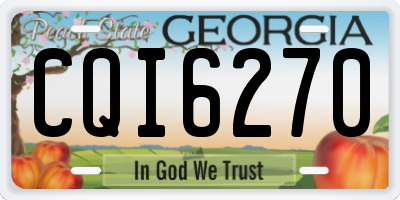 GA license plate CQI6270