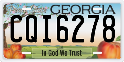 GA license plate CQI6278
